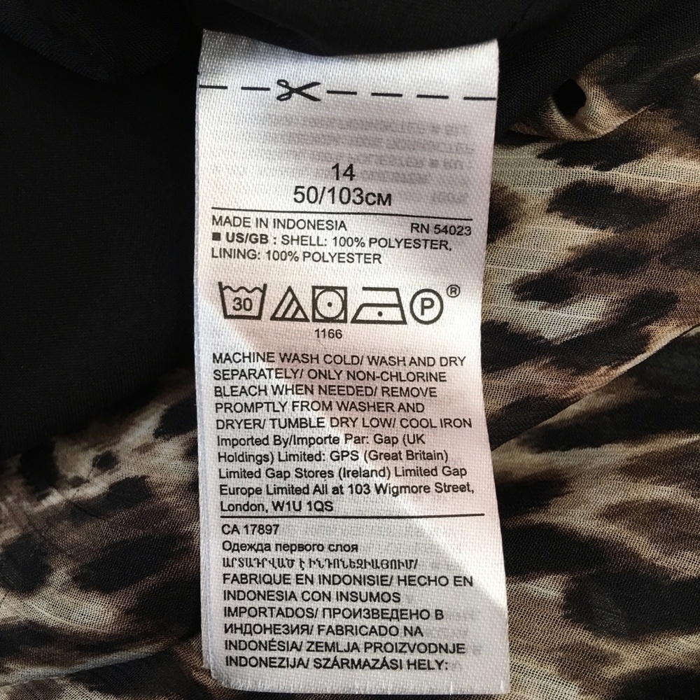 Banana Republic Animal Print Long Sleeve Dress 14 - Picture 8 of 8